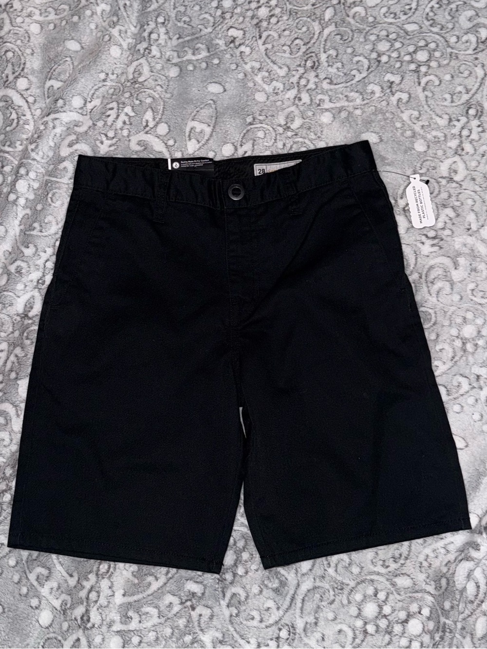 Volcom Youth Frickin Modern Straight Chino Shorts Black Waist 28